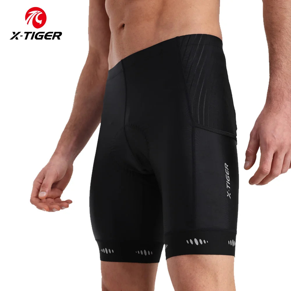 X-TIGER Men Cycling Shorts with Back Pocket 5D Gel Padded Bike Shorts for Men Mountain Road Biking Riding Half Pants Tights