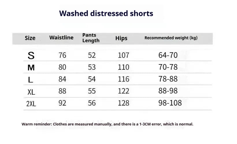 2026 Men's Casual Worn-out Washed Shorts for Spring and Summer Loose Solid Color Fashionable Streetwear Simple and Trendy