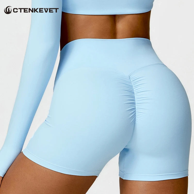 Summer Solid Color Women Fitness Quick-Dry Sport Short Women Cycling Soft Training Shorts Jog High Waist Yoga Short Legging