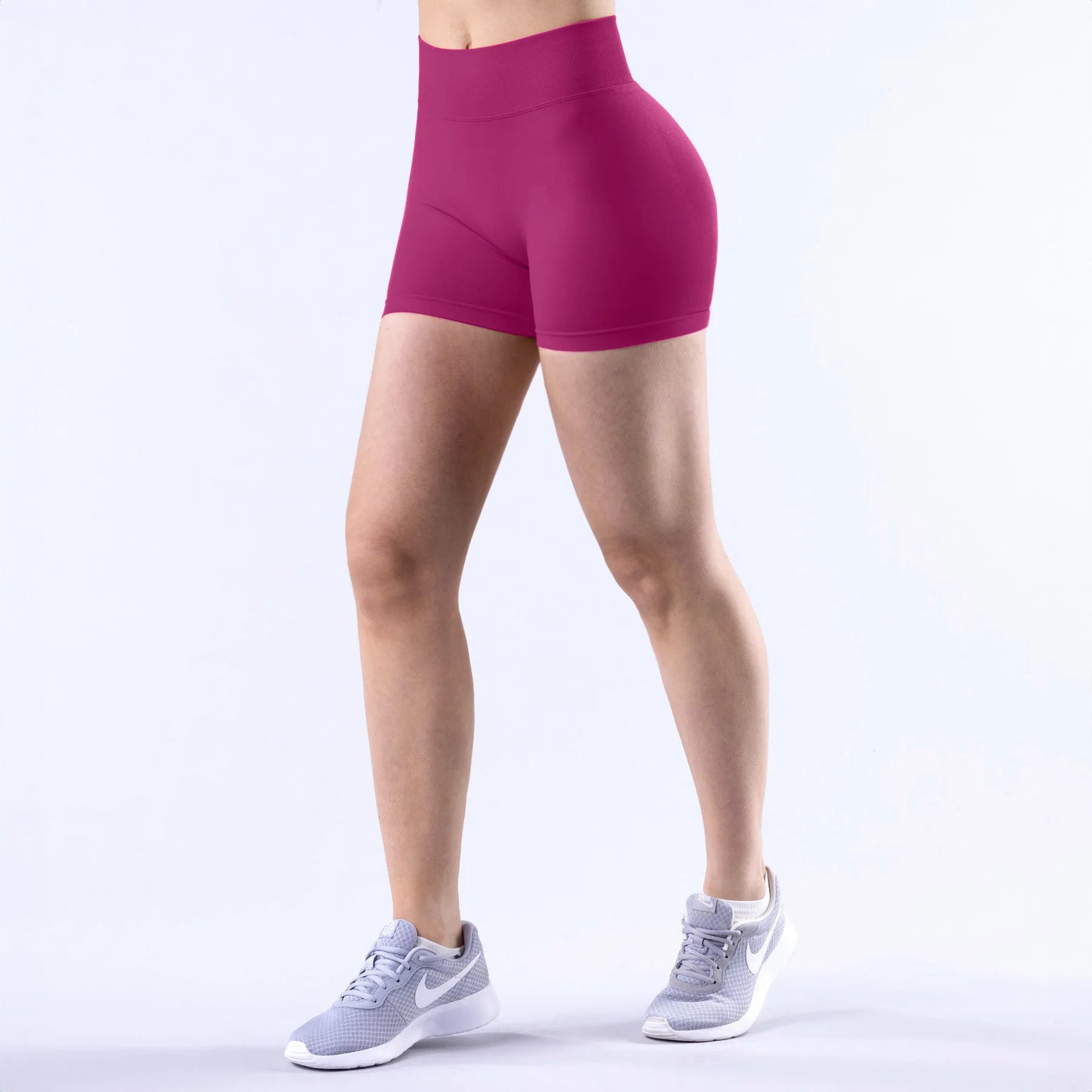Women High Waist Yoga Shorts Peach Butt Lift Seamless Gym Shorts High Stretch Anti-Chafing Workout Running Biker Shorts