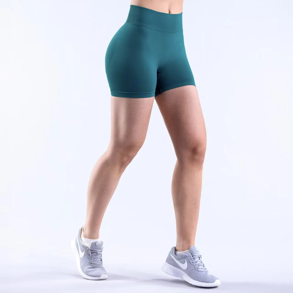 Women High Waist Yoga Shorts Peach Butt Lift Seamless Gym Shorts High Stretch Anti-Chafing Workout Running Biker Shorts
