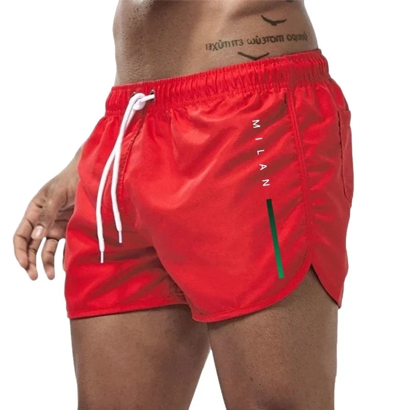 2026 New Men's Beach Printed Shorts, Summer Fashion Men's Casual Sports Running Shorts