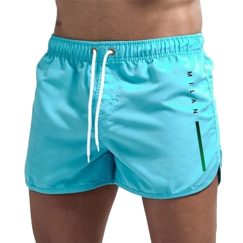2026 New Men's Beach Printed Shorts, Summer Fashion Men's Casual Sports Running Shorts