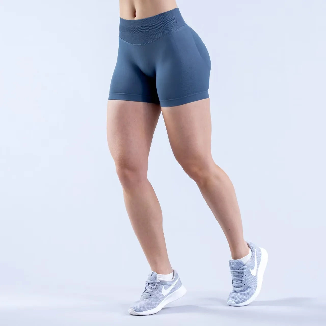Women High Waist Yoga Shorts Peach Butt Lift Seamless Gym Shorts High Stretch Anti-Chafing Workout Running Biker Shorts