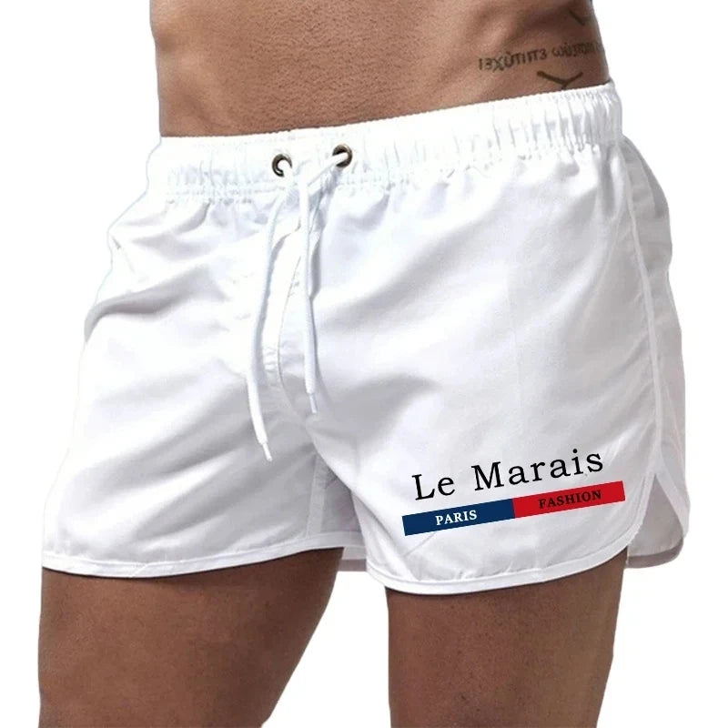 2026 New Men's Beach Printed Shorts, Summer Fashion Men's Casual Sports Running Shorts