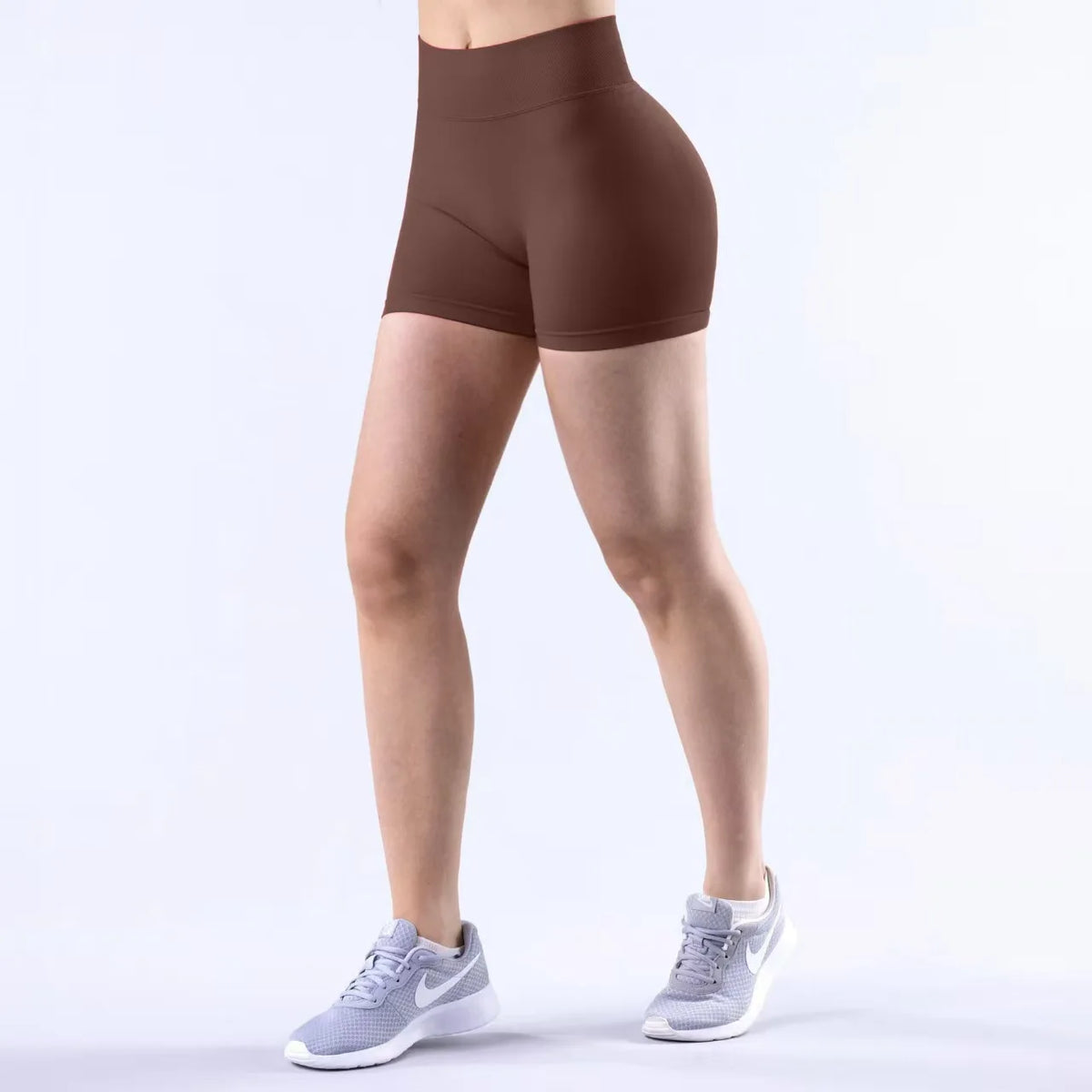 Women High Waist Yoga Shorts Peach Butt Lift Seamless Gym Shorts High Stretch Anti-Chafing Workout Running Biker Shorts