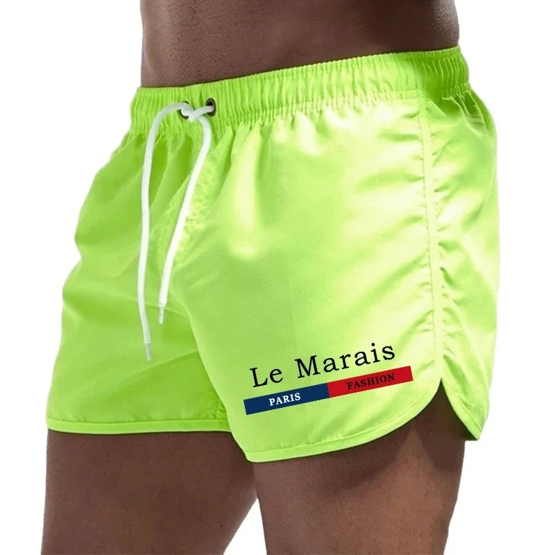2026 New Men's Beach Printed Shorts, Summer Fashion Men's Casual Sports Running Shorts