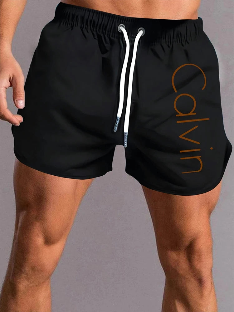 2026 New Men's Beach Printed Shorts, Summer Fashion Men's Casual Sports Running Shorts