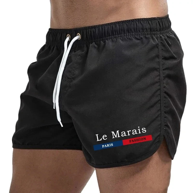 2026 New Men's Beach Printed Shorts, Summer Fashion Men's Casual Sports Running Shorts