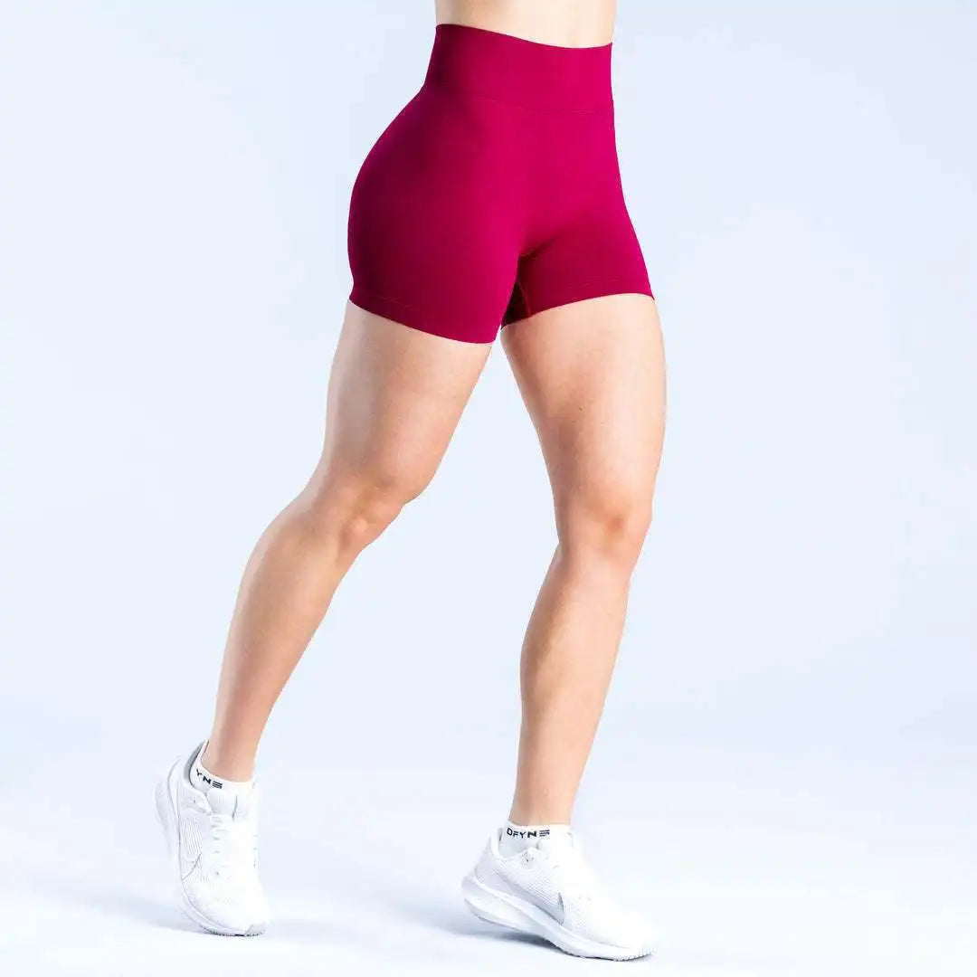 Women High Waist Yoga Shorts Peach Butt Lift Seamless Gym Shorts High Stretch Anti-Chafing Workout Running Biker Shorts