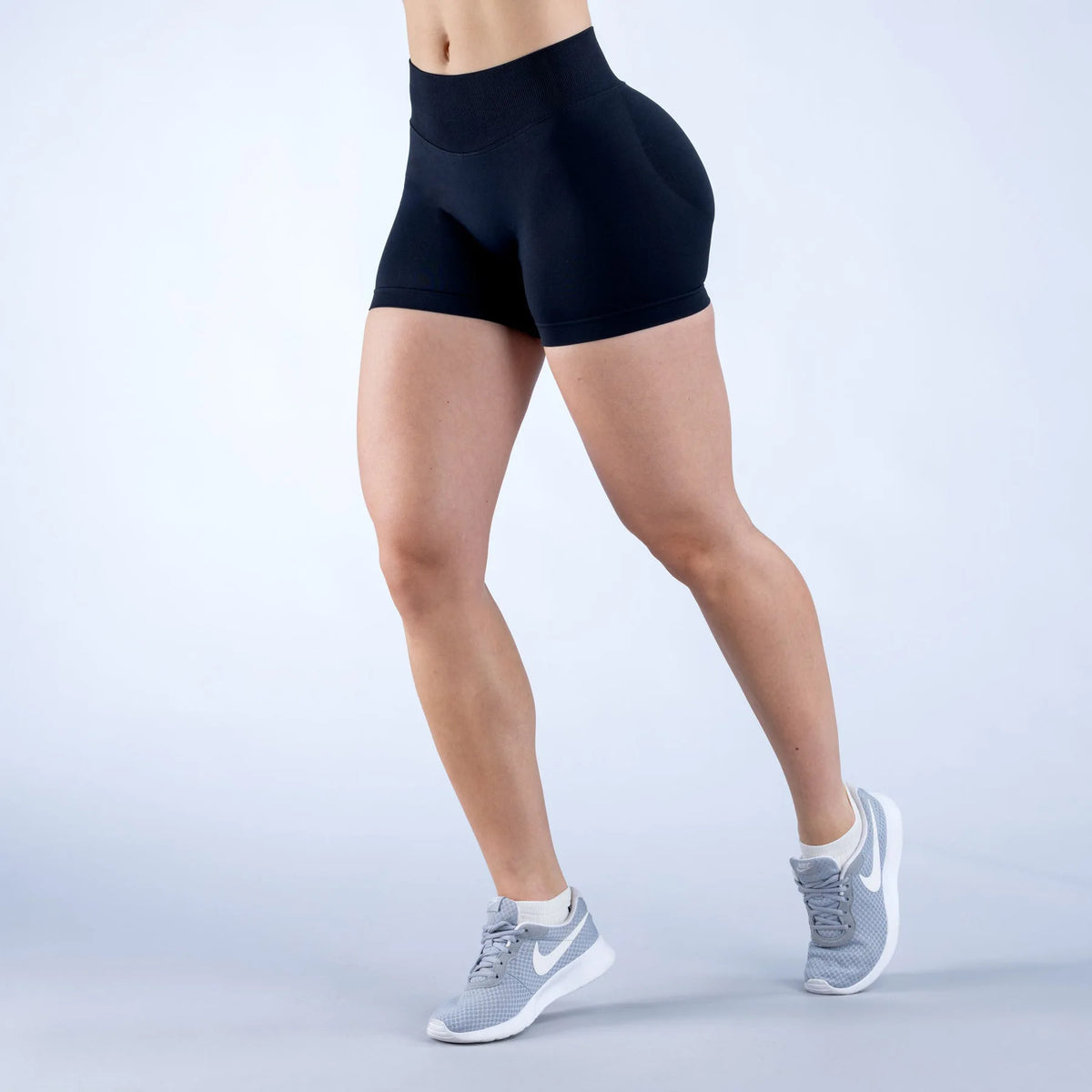 Women High Waist Yoga Shorts Peach Butt Lift Seamless Gym Shorts High Stretch Anti-Chafing Workout Running Biker Shorts